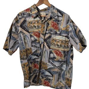 Cooke Street Dress Shirt Mens XL Multi Color Turtle Hawaiian Cotton Button Up‎